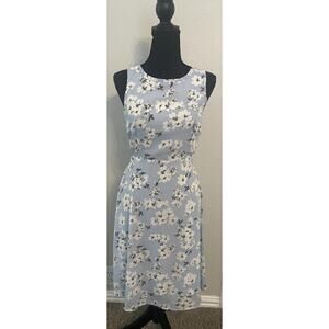 Mast & Harbour Blue Floral Dress with cutouts on sides - Size XS